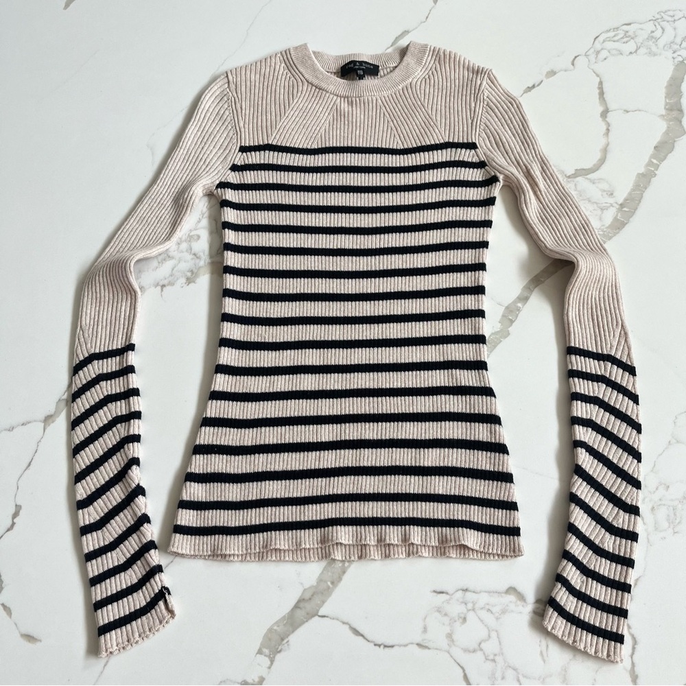 Rag & Bone Cashmere Striped Ribbed Sweater - Picture 6 of 8